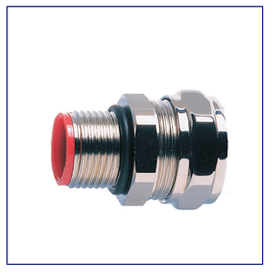 Conector Eléctrico Roscado M G NPT de Latón Niquelado Antimagnético Tipo Onda para Cables de Alimentación Blindados - Product Image 1