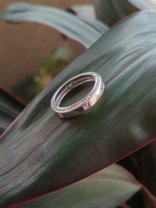 Geometric Pattern Band <b>Ring</b> Romantic Diamond Minimalist Modern <b>Women</b> Wedding Anniversary Promise Party Gift - Product Image 4