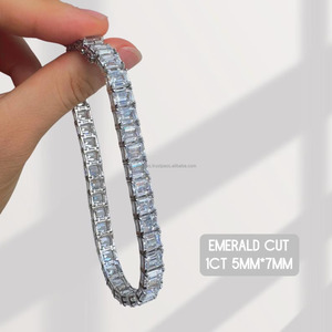 RB อัญมณีที่กำหนดเองสร้อยคอลูกแพร์เพชรสร้อยคอเทนนิส VVS Moissanite สร้อยข้อมือเพชรขนาดใหญ่สไตล์โรแมนติกเครื่องประดับทอง14K เสน่ห์ดี - Product Image 4