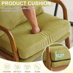 Poltrona Lounge da Interno in Velluto a Coste Verde Oliva con Braccioli Bassi, Compatta, Monoposto, Telaio Robusto (Portata 150 kg), Superficie in Moquette - Product Image 3