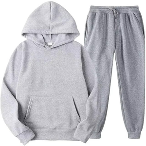 Customized Zip up Men's <b>Track</b> <b>Jacket</b> Jogger Set with Piping Casual Sports Suit Overalls Blank Cotton Tracksuits - Product Image 1