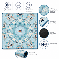 Tapis de Mahjong Américain Pliable Moderne au Design Original, Motif Papillon Bleu, 33x33, Antidérapant en Caoutchouc, Imprimé Personnalisé
