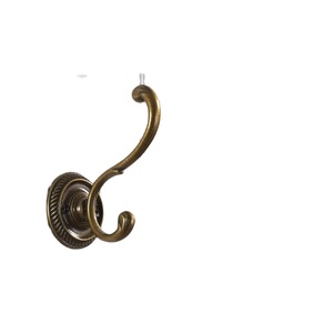 Porte-manteau mural en métal style victorien rustique, bronze vieilli, pour entrée et buanderie, quincaillerie de mobilier haut de gamme, crochets doubles - Product Image 1