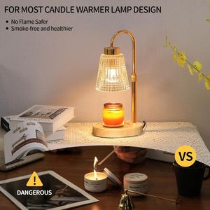 Scaldacera Elettrico Dorato con Timer e Dimmer, Lampada Profumata a 2 Lampadine, Scaldacandele per la Festa della Mamma e Compleanni - Product Image 5