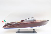 RIVA RAMA 44 PURPLE PAINTED Maquette de bateau à moteur en bois italien fait main, édition de luxe pour la décoration de la maison ou comme cadeau d'affaires