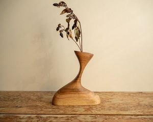 Precio al por mayor: Florero de madera hecho a mano con múltiples orificios, decoración de mesa con vetas naturales para el hogar y acento de estantería. - Product Image 4