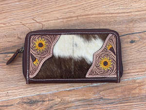 Nuevos bolsos de mano de cuero de piel de vaca con estilo occidental, monedero diseñado para mujer, billetera única de cuero con herramientas de Color de Venta caliente - Product Image 4