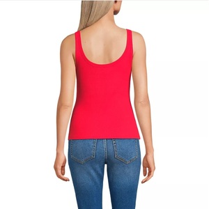 High Quality Breathable Cotton <b>Women's</b> Tank Top Regular Length Ribbed Tight Knitted Soft Workout <b>Singlet</b> Casual Style From BD - Product Image 2