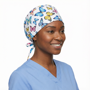 Casquette chirurgicale en coton à pois imprimés, ajustable, unisexe, avec logo personnalisé, détection d'aiguilles, fusion sans couture pour hôpital - Product Image 2