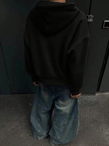 Sudadera con Capucha Corta Informal para Hombre, Corte Regular, Doble Cremallera, Forro Polar Ecológico, Invierno, 100% Algodón - Product Image 2