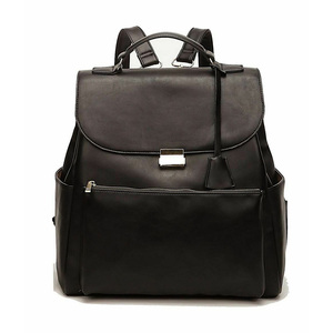 <b>Brown</b> Pu Leather <b>Backpack</b> Medium Capacity Zipper Closure Water Resistant All Seasons Minimalist Style - Product Image 6