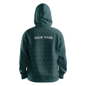 Sweat à capuche personnalisé par sublimation pour garçons avec motif abstrait, manches unies, pull à col rond avec poche - Product Image 2