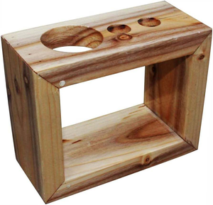 Wholesale Latest Design Decorating Fancy Luxury Square Shape <b>Toothbrush</b> <b>Holder</b> Natural Acacia Wood Color At Best Price - Product Image 6