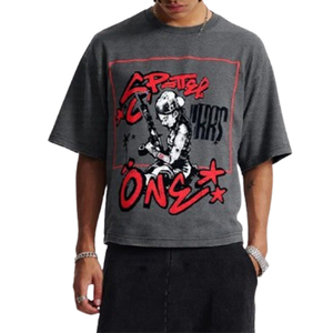 Fabricante de Ropa Personalizada, MOQ Bajo, Ropa de Moda Urbana, Proveedor Mayorista de Prendas con Estampado Gráfico, 100% Algodón, Talla Grande - Product Image 1