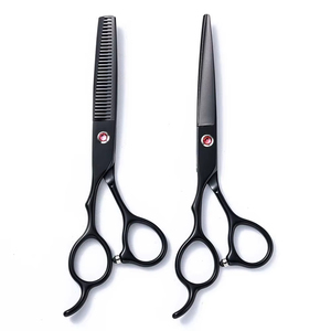 Thinning <b>Scissor</b> Professional <b>Left</b>-<b>Handed</b> Black Hair <b>Scissors</b> 6CR Stainless Steel, Thinning & Texturizing Shears for Stylist - Product Image 1