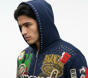 Hoodie Homme Personnalisé Vintage Délavé Effet Soleil Brodé, Fabrication OEM, Coupe Oversize, Coton Biologique 100% Lourd, Hiver - Product Image 3