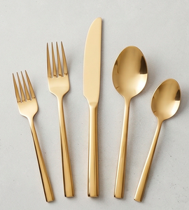 Modern Luxury <b>Gold</b> Plated Flatware Set High Mirror Polish Rust Resistant Wedding Dinnerware Metal <b>Cutlery</b> - Product Image 3
