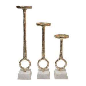 Juego de Portavelas Geométricos de Mármol Blanco de Lujo con Copa de Latón, Moderno Soporte Decorativo para Velas de Piedra, Elegante y Hecho a Mano, el Más Vendido - Product Image 6