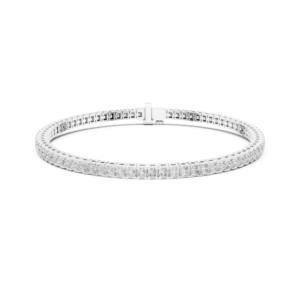 สร้อยข้อมือเพชรทรงปรินเซสคัท 10K โรสโกลด์ ประดับเพชร 76 เม็ด ดีไซน์ทันสมัย สำหรับทั้งชายและหญิง จากคริชนาเมจเวลส์ แฮนด์คราฟท์ เหมาะเป็นของขวัญ - Product Image 5