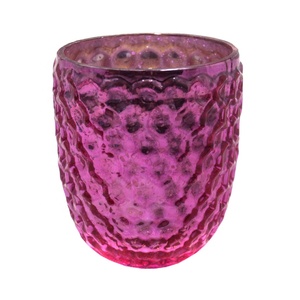 Porte-bougie en verre au design luxueux décoratif pour la maison et le mariage Porte-bougie rond rose antique - Product Image 1