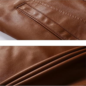 Men Winter Lined <b>Leather</b> <b>Jacket</b> Casual <b>Long</b> Sleeve Thicken Warm Moto And Biker Bomber <b>Leather</b> <b>Jackets</b>. - Product Image 6