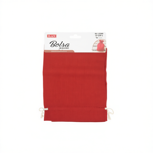 Borsa in tessuto multiuso Ilan 9x12 cm 3 pezzi colore rosso per riporre oggetti - Product Image 1