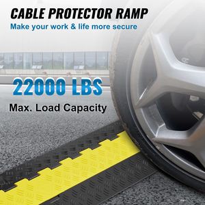 Rampa Protettiva per Cavi Stradali a 2 Canali con Capacità di 22.000 Libbre per Asse - Copertura per Cavi in TPU Resistente per Vialetti - Product Image 2