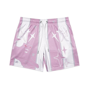 High Quality Casual Lace Double <b>Layer</b> Mesh Men's Lightweight Running Gym Shorts 100% Polyester Drawstring Closure OEM - Product Image 1