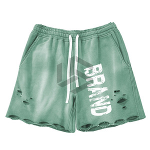 Pantalones Cortos Casuales de Algodón para Hombre, Lavado Ácido, Diseño Sólido, Ropa para Exteriores con Efecto Desgastado, Precio Económico, OEM Disponible - Product Image 6