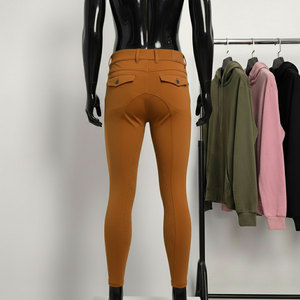 Pantalones de equitación elásticos en 4 direcciones para mujer, con asiento completo de silicona, pantalones ajustados para montar a caballo con bolsillos para teléfono. - Product Image 3