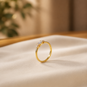 Marquise Cut Diamond Engagement <b>Ring</b> 18K Yellow Gold Mother's Day <b>Ring</b> Side Stone Round Moissanite Minimalist Jewelry - Product Image 2