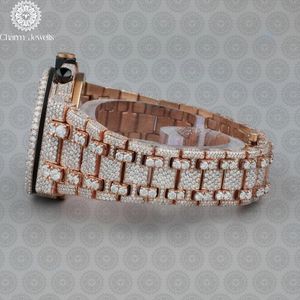 Reloj de Lujo para Hombre Charm_Jewells, Acero Inoxidable, Esfera de 40 mm, Correa de 20 mm, Bisel con Diamantes, Cierre Oculto con Botón, Movimiento Mecánico - Product Image 3