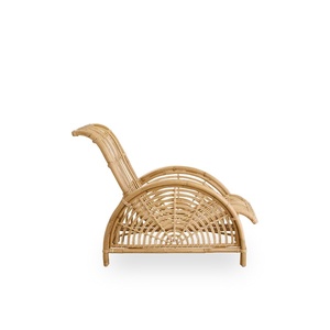 Sillón Moderno de Ratán, Tapizado, con Respaldo Ajustable, Asiento de Mimbre Natural para Sala de Estar - Product Image 3