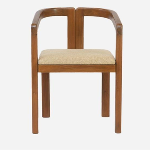 One Seater Chair Teak Wood Dining Chair with Upholstered <b>Seat</b> and Modern Design For Home Furniture - Product Image 1