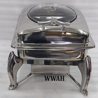 Chauffe-Plat Professionnel pour Hôtels et Restaurants – Buffet, Traiteur – Acier Inoxydable, Plateau en Verre Doré, Contrôle Numérique Intelligent, Chauffage au Gaz