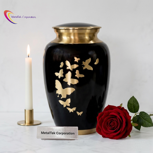 New Brass Cremation Urn Memorial Ashes <b>Jar</b> Gold Butterfly Inlay Unique Funeral <b>Jars</b> Hot Sale Keepsake Decorative Burial Urns <b>Jar</b> - Product Image 1