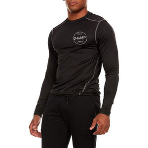 Customized Dry Fit Long Sleeve T-shirt for <b>Men</b> Custom logo Plain Polyester Round Neck <b>Thermal</b> Long Sleeve Shirt For <b>Men's</b> - Product Image 1
