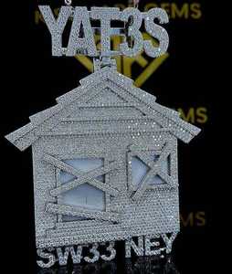 Colgante Personalizado con Nombre YATS y SW33NEY, Joyería Hip Hop con Diamantes de Moissanita, Pieza de Lujo - Product Image 1