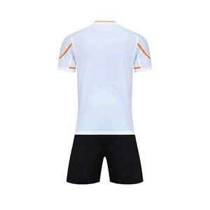 Ensemble de maillot de football blanc à col en V pour homme avec short noir, polyester respirant, vêtements de sport d'été - Product Image 2