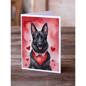 Lunatique A7 Taille 5x7 Noir Berger Allemand Valentine Cartes De Voeux Paquet de 8 Cartes De Note Vierges avec Enveloppes - Product Image 2