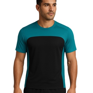 Mens Eco-Friendly Spandex/Cotton Blend V-Neck Performance Workout T-Shirt Customized Logo Quick Dry <b>Compression</b> Gym Wear - Product Image 3