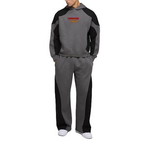 ชุดวอร์มแบบสวมหัวของผู้ชายผ้าฝ้าย100% พิมพ์โลโก้บนหน้าจอแบบกำหนดเองชุด2ชิ้นสำหรับ480GSM รุ่นเฮฟวีเวตสวมใส่สบาย - Product Image 1