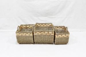 Panier de rangement en paille tressée à la main, organisateur en jonc de mer avec poignée pour la maison, la salle de bain, la cuisine et les voyages - Product Image 5