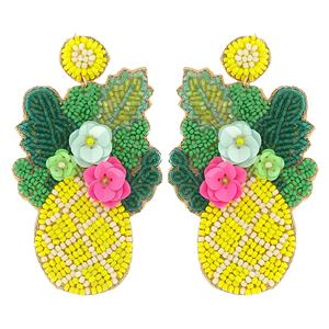 Pendientes colgantes de cuentas de semillas de notas musicales ligeras hechas a mano, cuentas de cristal artísticas para niñas y músicos, Pendientes colgantes de moda - Product Image 3