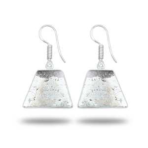 ต่างหูจี้พลอยไพไรต์คุณภาพสูงทรงคาโบชอง ชุบเงินบนทองเหลือง พลอยสีลาเวนเดอร์ ของขวัญสำหรับงานปาร์ตี้ - Product Image 4