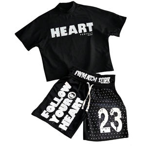 Ensembles de Sport Décontractés d'Été 2 Pièces Personnalisés de Haute Qualité pour Hommes – T-shirts Respirants à Fermeture Éclair et Shorts avec Logo Avant - Product Image 4