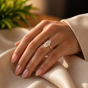 Anillo de Compromiso de Lujo con Diamante Marquise de Seis Puntas y Moissanita con Certificado GRA, Banda de Boda Chapada en Oro Amarillo para Mujer - Product Image 6
