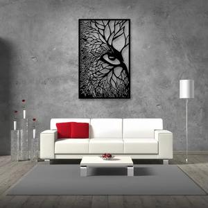 Acabado metálico Decoración de espacios con estilo a precio mayorista y arte de pared de hierro Art Deco moderno con retratos de árboles llamativos - Product Image 6