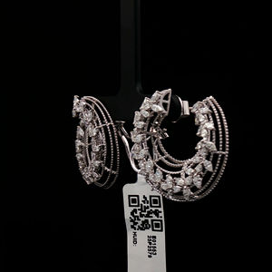 Pendientes de Novia de Diamantes Naturales de Lujo con Acabado Pulido en Oro Blanco de 14 Quilates |   Joyería de compromiso y boda con diamantes Sheetal - Product Image 2