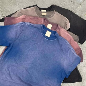 เสื้อยืดแขนสั้นผ้าฝ้าย 100% ระบายอากาศได้ดี สองชั้น เก็บความร้อน ดีไซน์ใหม่ ประดับเพชร ออกแบบเองได้ ขายส่ง สีซีดจางแบบวินเทจ - Product Image 4